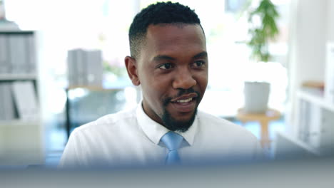 Happy,-laptop-and-search-with-black-man-in-office