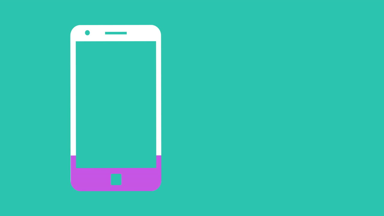 Sagoma di smartphone che si riempie di colore