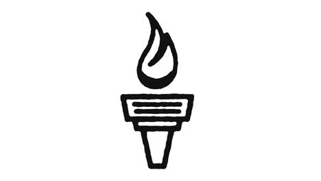 imágenes de animación del icono de la antorcha ardiente y canal alfa