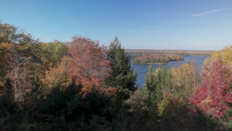 Au-Sable-River-along-the-River-Road-National-Scenic-Byway-in-Michigan-during-fall-colors-with-video-panning-left-to-right