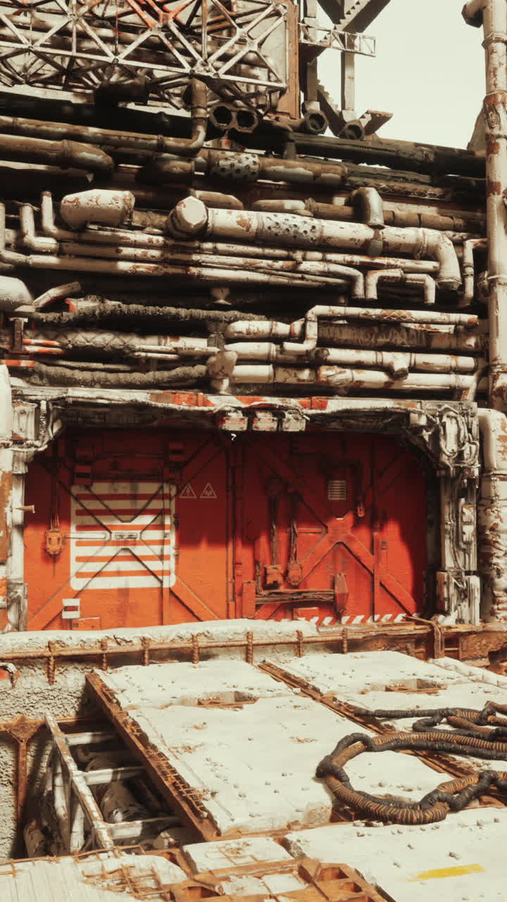 Rusty Industrial Ruins: Post-Apocalyptic Scifi Scene