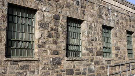 barred windows and institutional architecture at eastern state penitentiary.