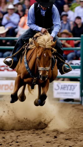 rodeo horse and rider in action