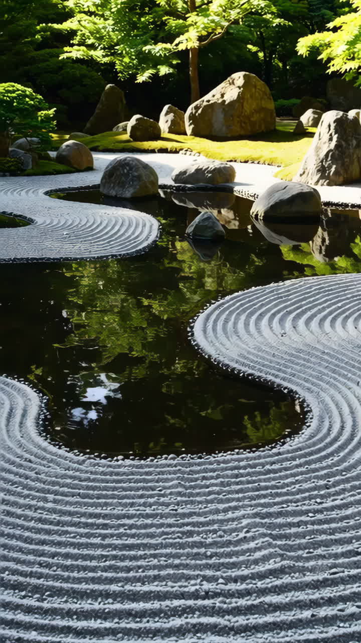 Serene Zen Garden with Water Feature