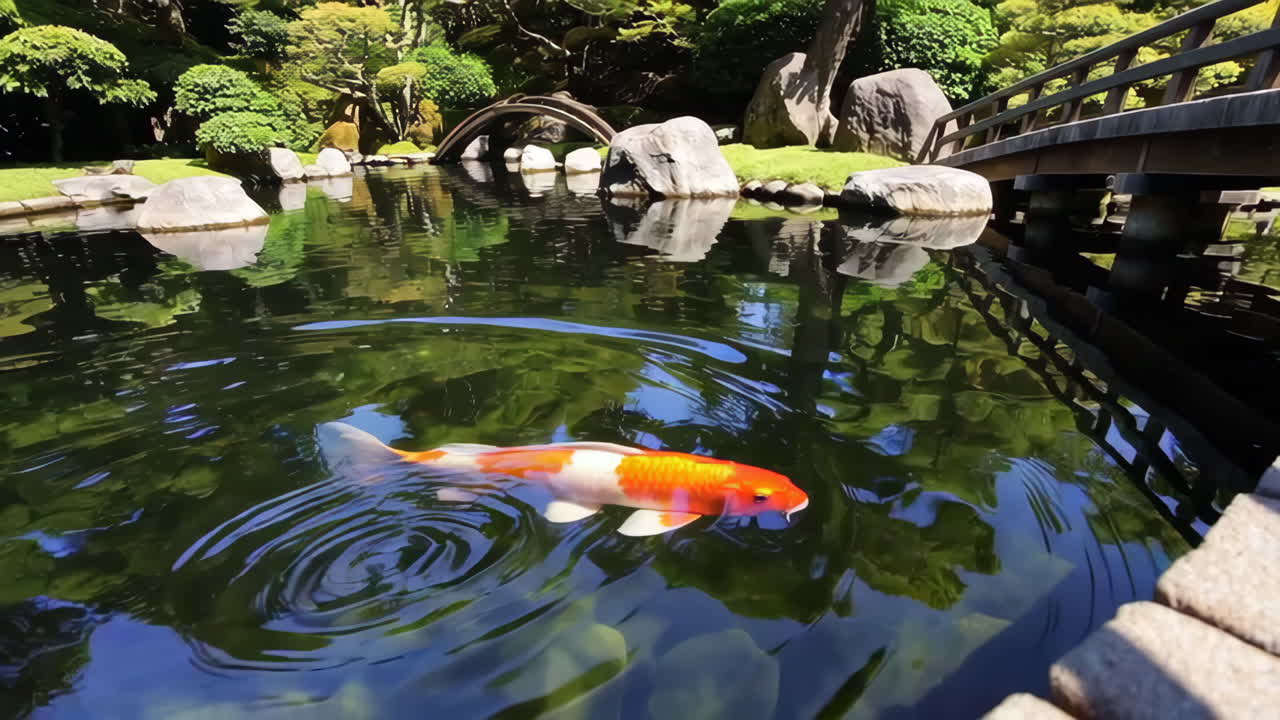 Japanese Garden with Koi Fish