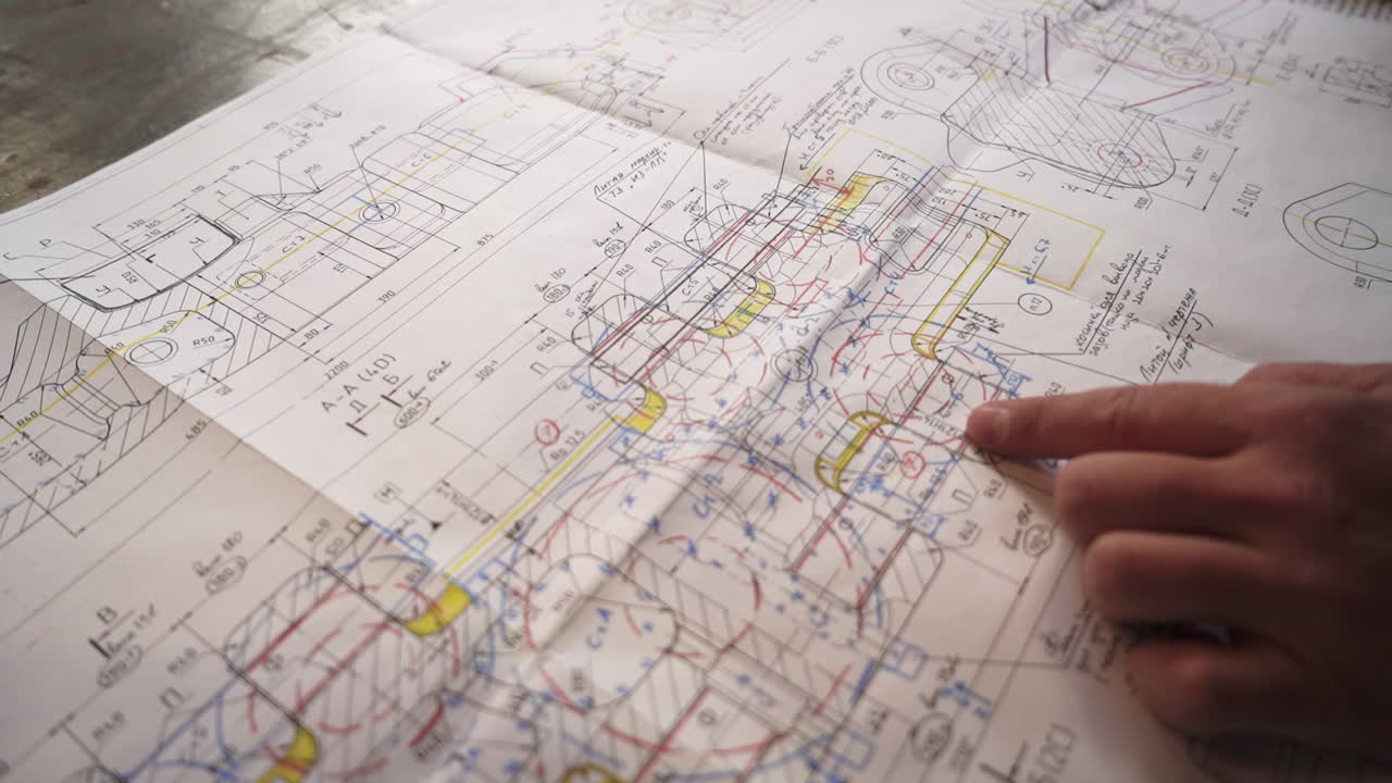 dibujos técnicos detallados de las piezas de la máquina