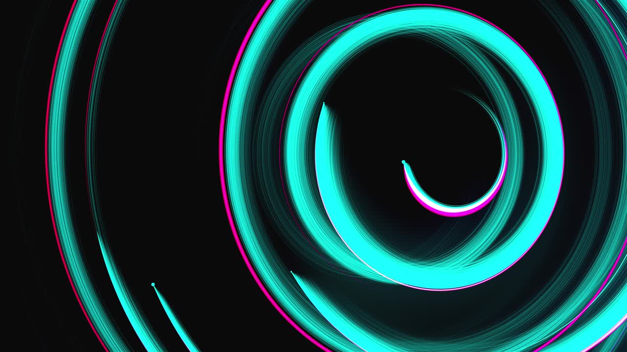 Abstract spiral rotating glow lines, computer generated background, 3D rendering background