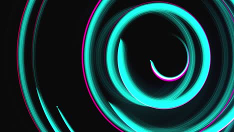 líneas de brillo giratorias en espiral abstractas, fondo generado por computadora, fondo de renderización 3d
