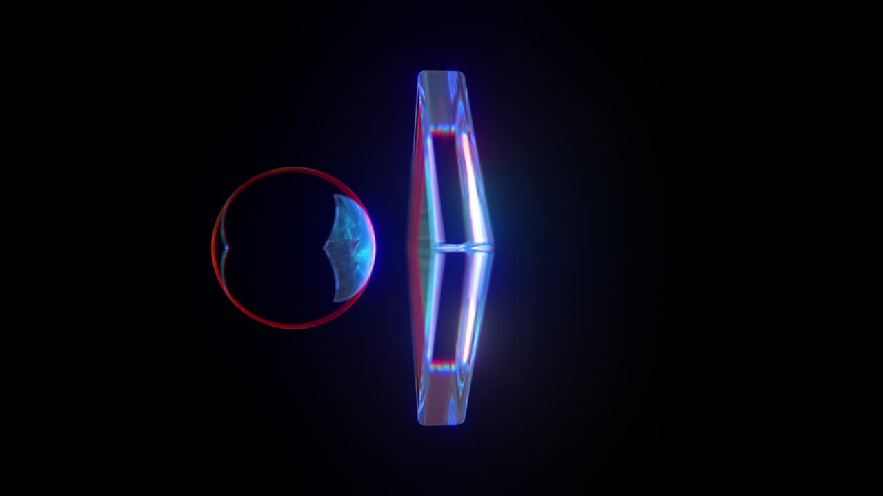 추상적인 유리 모양 루프 애니메이션