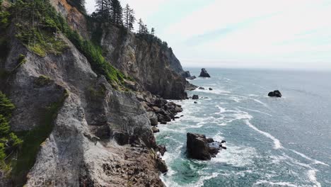 gorgeous rocky coast aerial shot