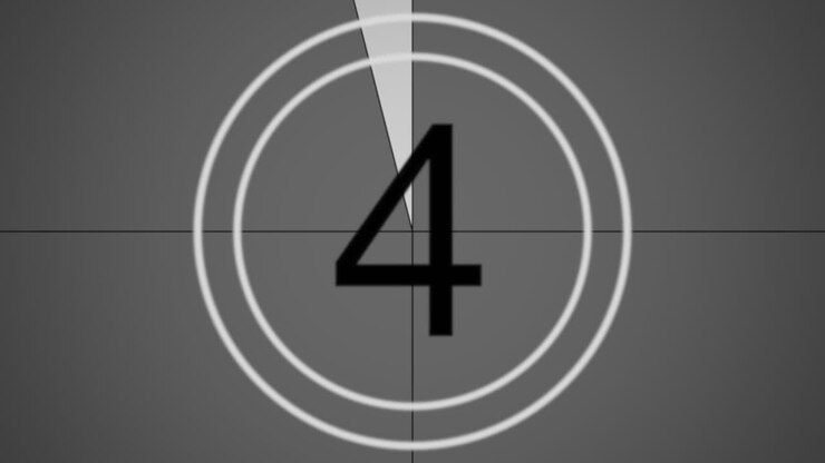 Retro grey film countdown from 1 to 10 in 90s style