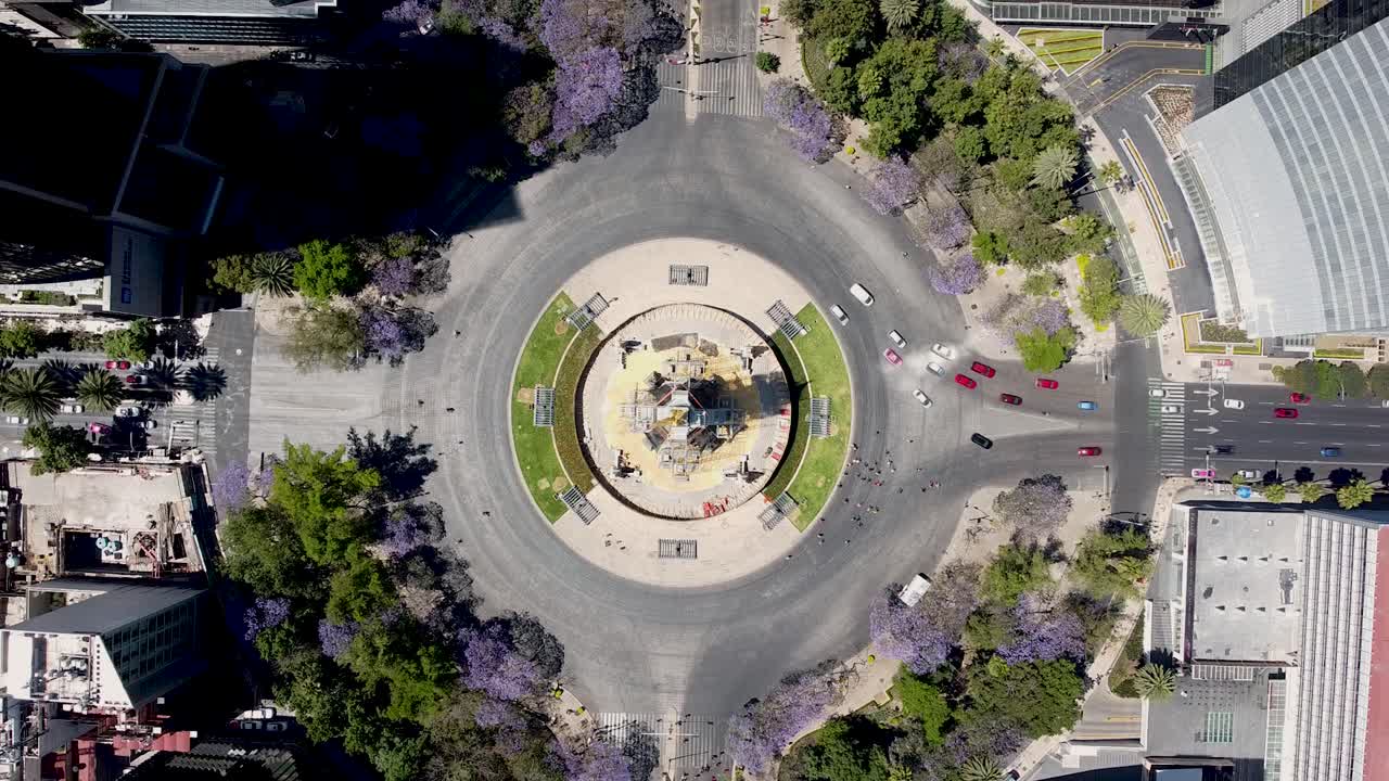 vista cenital del ángel de la independencia en la ciudad de méxico