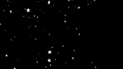 animation of christmas stars falling over black background