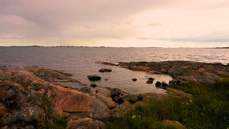 Calm-sea-evening-summertime-in-the-island-in-Sweden