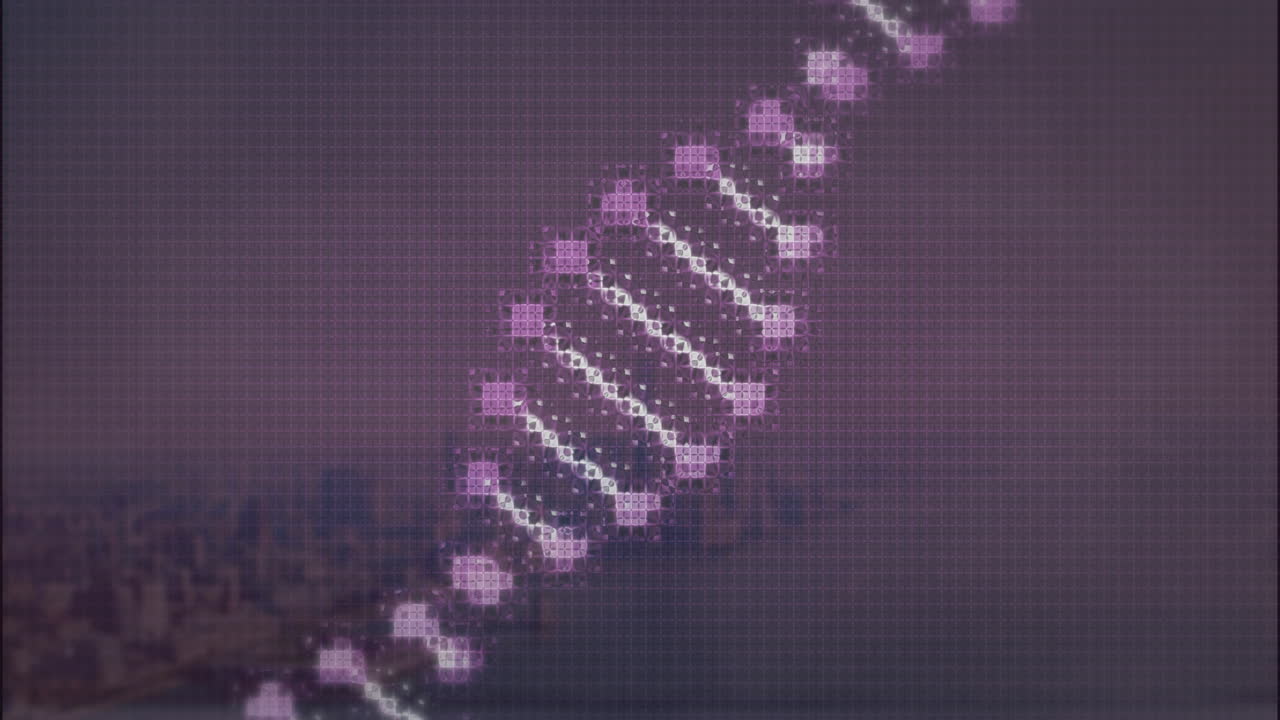 DNA strand and binary coding processing, scientific data animation in laboratory
