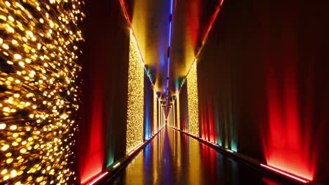 futuristic colorful tunnel with glowing lights