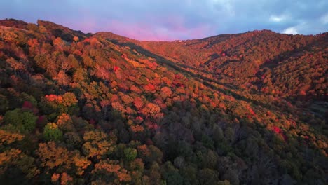 color de las hojas en blue ridge y las montañas apalaches en otoño cerca de boone nc, carolina del norte