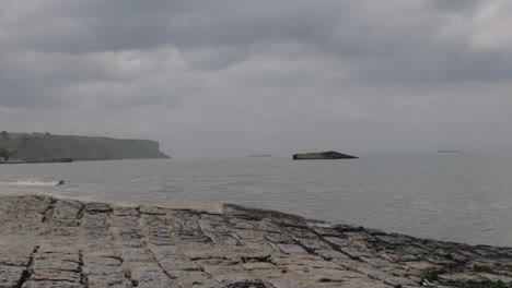 normandy coastline at omaha beach in normandy in slow motion