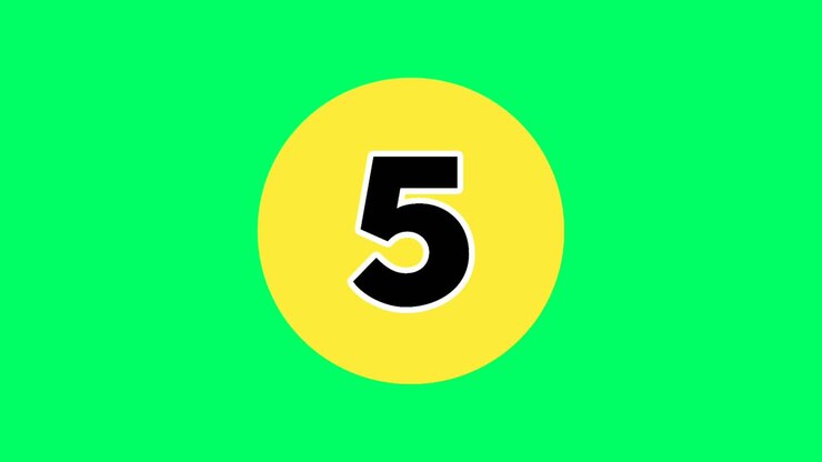 Countdown cartoon animation number Ten 10 to 1 one on green screen background.4K video timer or second concept