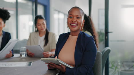 Business,-black-woman-and-portrait-with-tablet