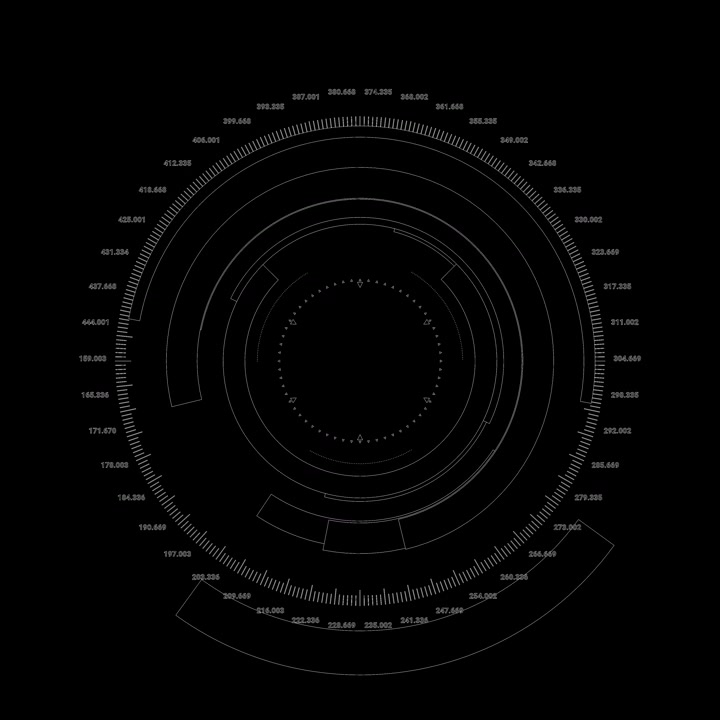 Futuristic Circular HUD Data Interface Animation