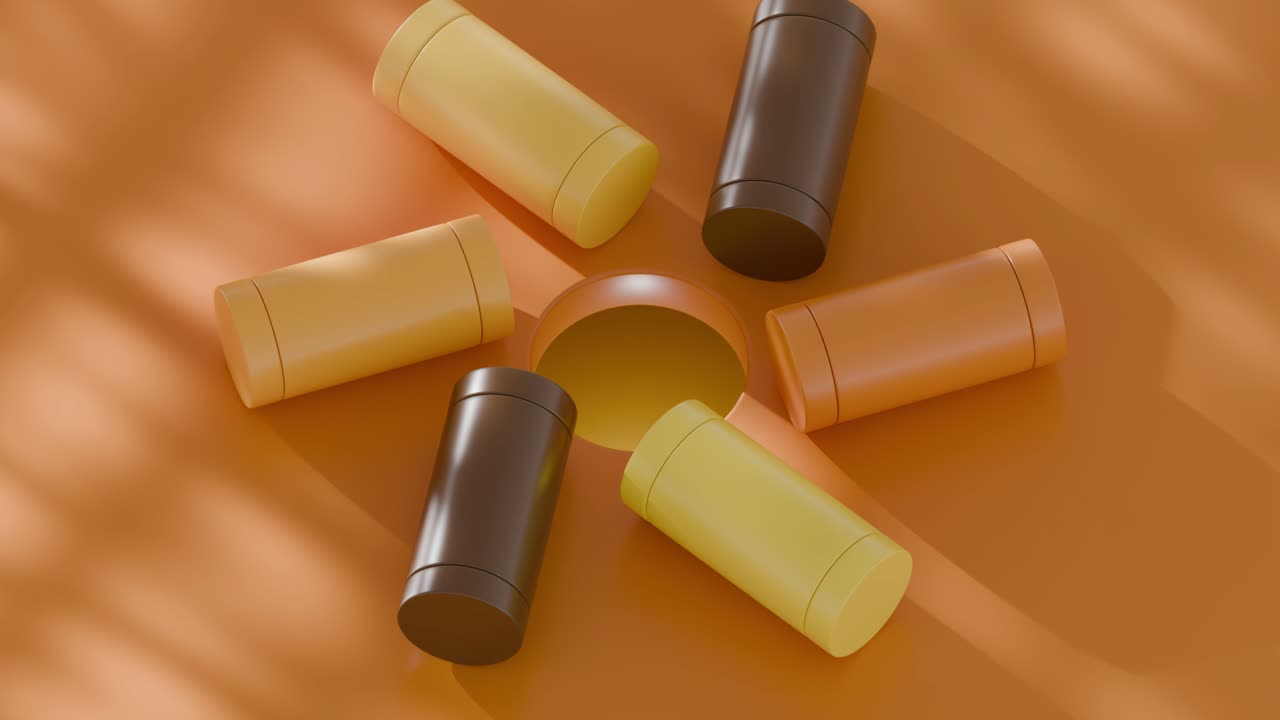 Abstract 3D rendering of cylinders around a hole