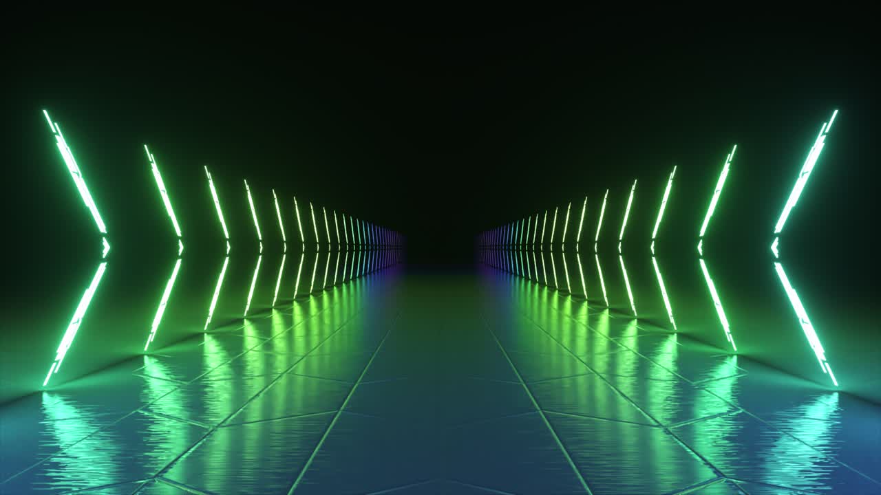 túnel de flecha de neón