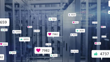 Animation-Digitaler-Symbole-Und-Datenverarbeitung-über-Computerserver