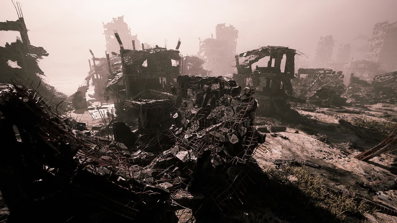 Desolate urban landscape showcasing the aftermath of a catastrophic event