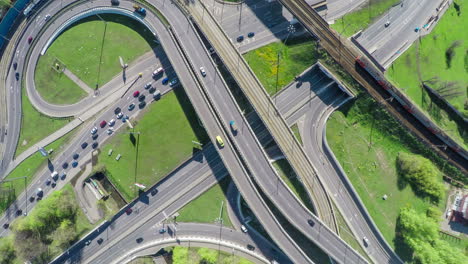 Aerial-view-of-a-freeway-intersection