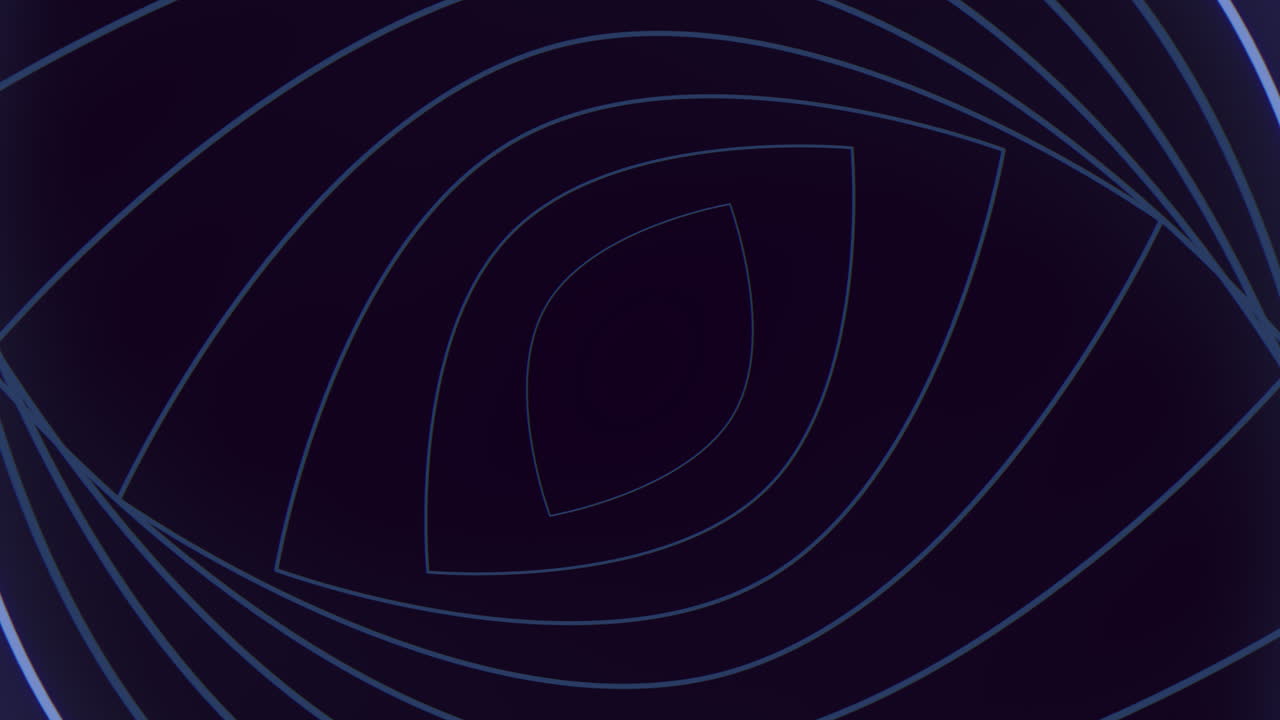 Mesmerizing blue spiral of glowing light on black background