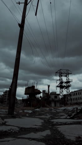 abandoned industrial zone after a disaster