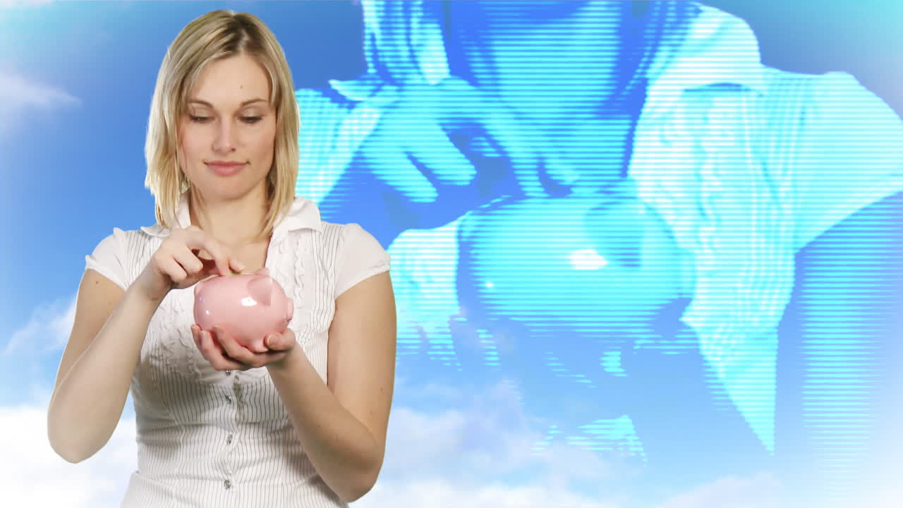 женщина, экономящая деньги