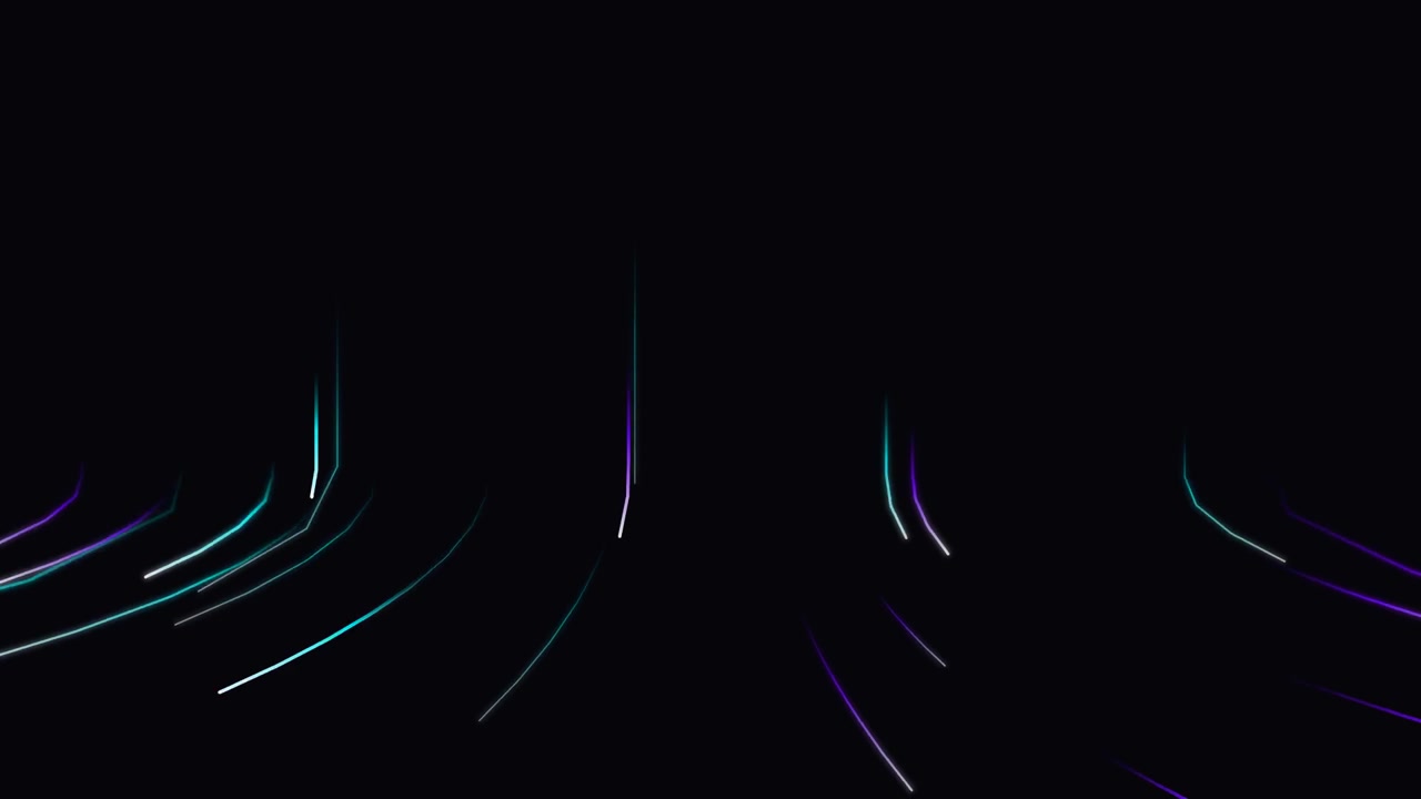 Sfondo animato astratto con scie luminose neon