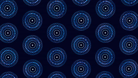 Glowing-blue-circle-pattern-on-black-background