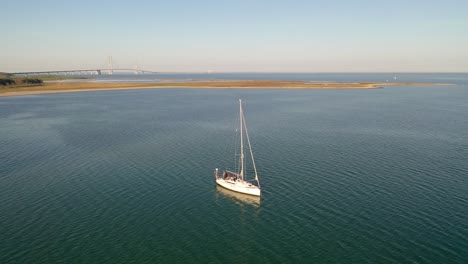Anchoring-Sailing-boat-at-the-coast-of-Denmark