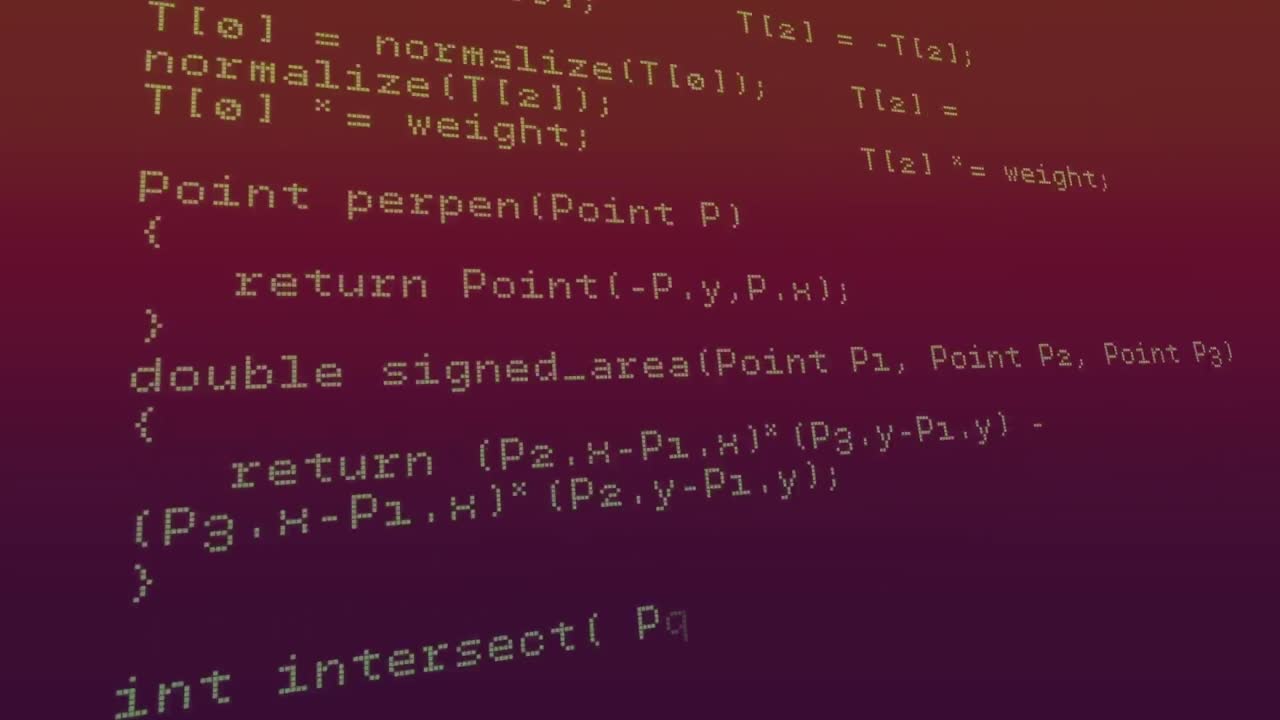 Animation of data processing against purple gradient background