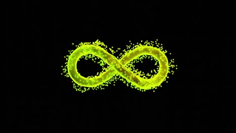 green infinity symbol on black background