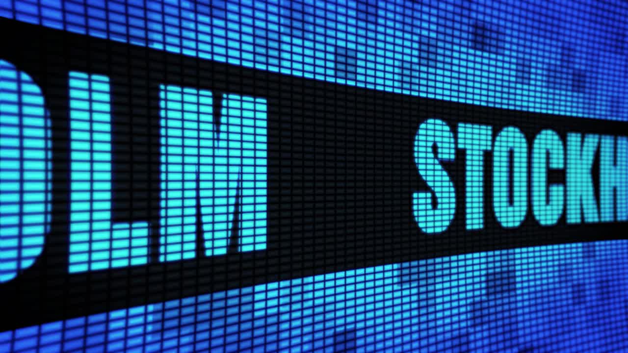 Stockholm displayed on a LED screen