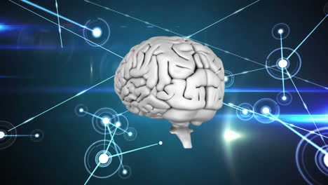 cerebro digital con una red de líneas conectadas