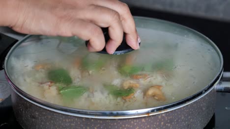 preparing delicious indian biryani