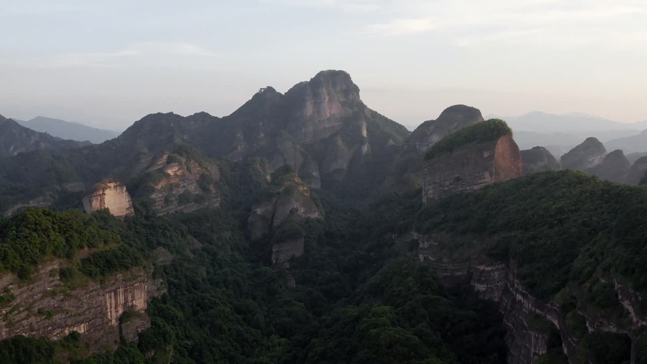 Aerial: dramatic rocky mountain valley in remote China, 4K nature landscape