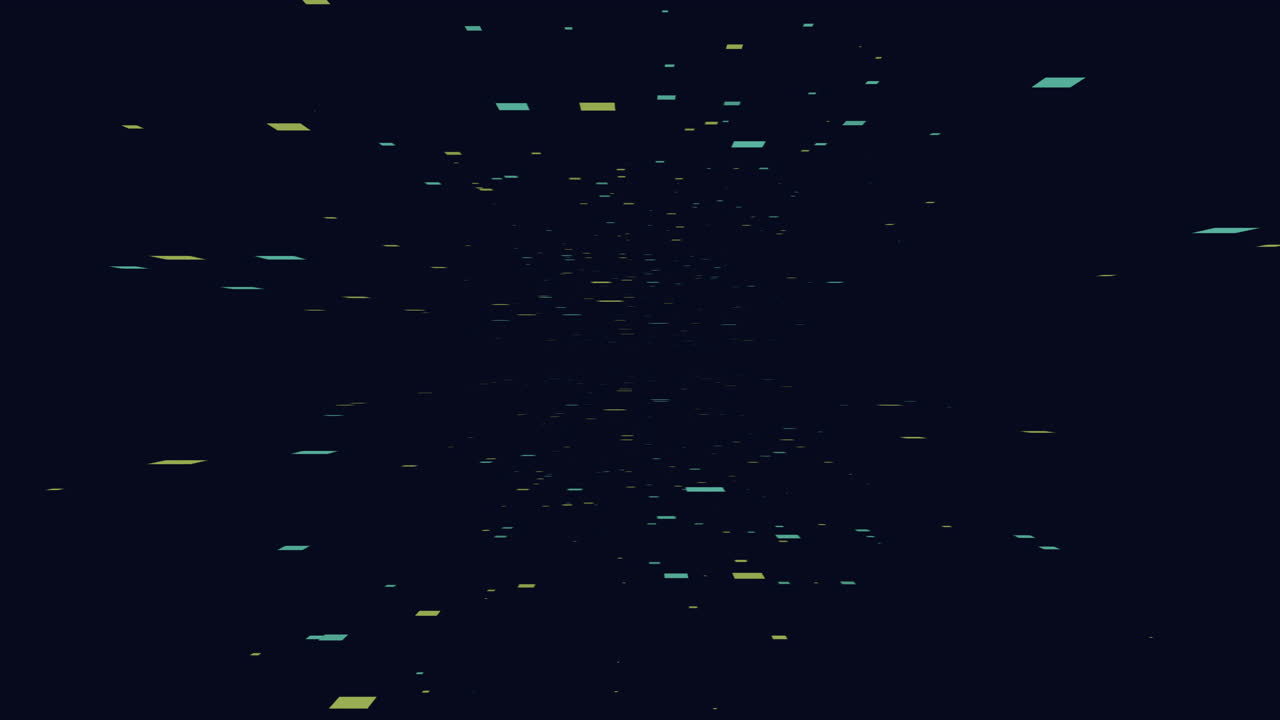 composición abstracta de cuadrados verdes flotantes sobre un fondo negro