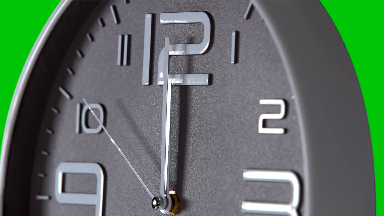 reloj de pared sobre un fondo verde