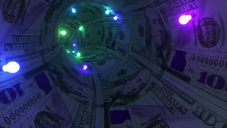 abstract tunnel of money