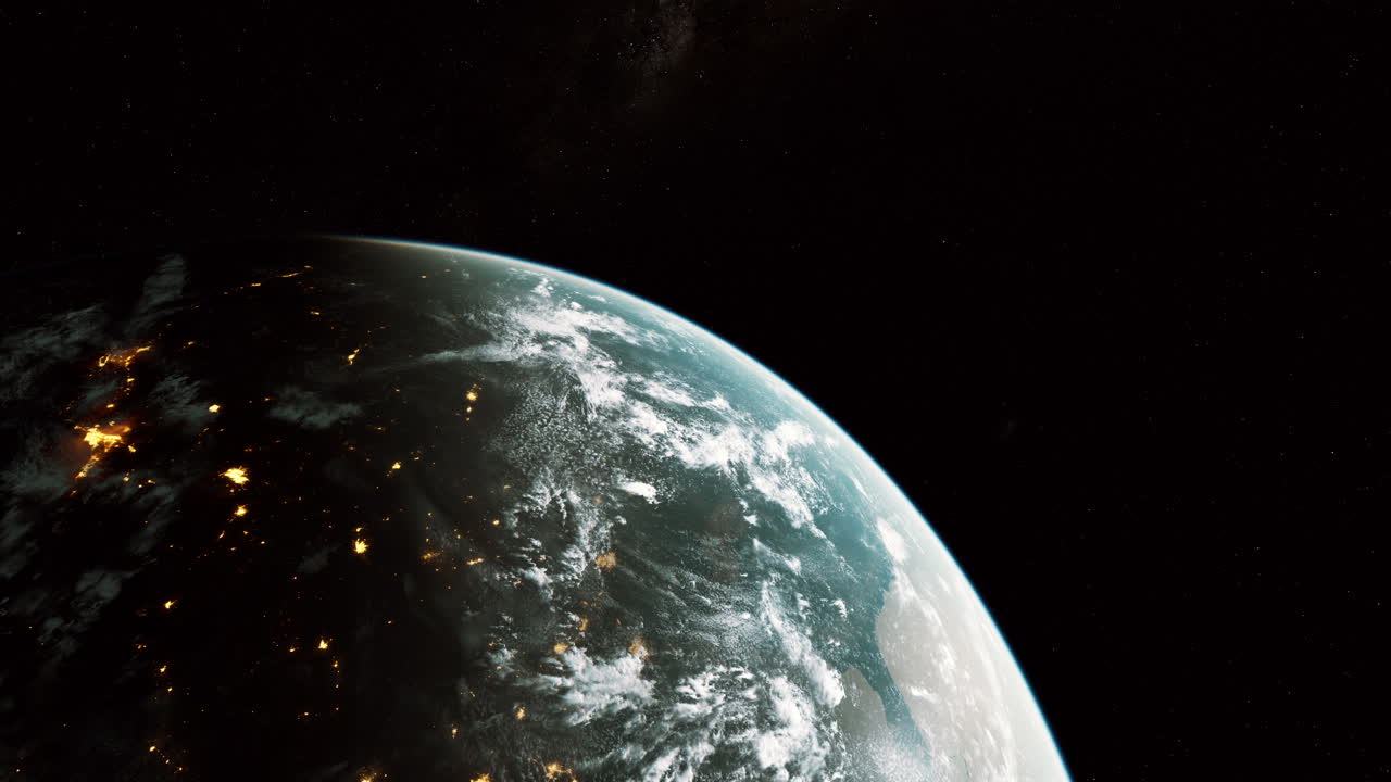ночной вид земли из космоса