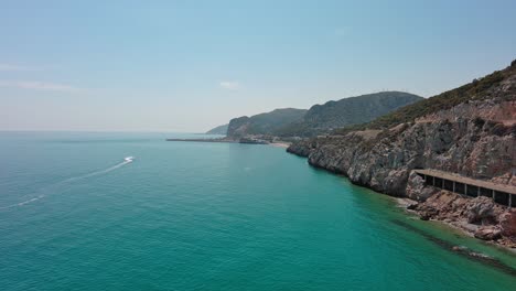 Aerial-view-of-Garraf-coast-in-summer