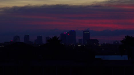 the skyline of tampa florida at sunset