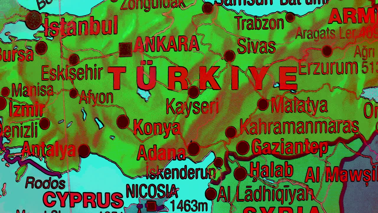 Map of Turkey and surrounding regions