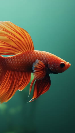 colorful bettas in clear water. a vibrant betta fish glides gracefully through clear water, showcasing its flowing fins and bright orange color.